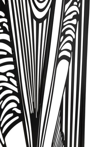 Panel decorativo de pared 3D metal Negro Chica a rayas