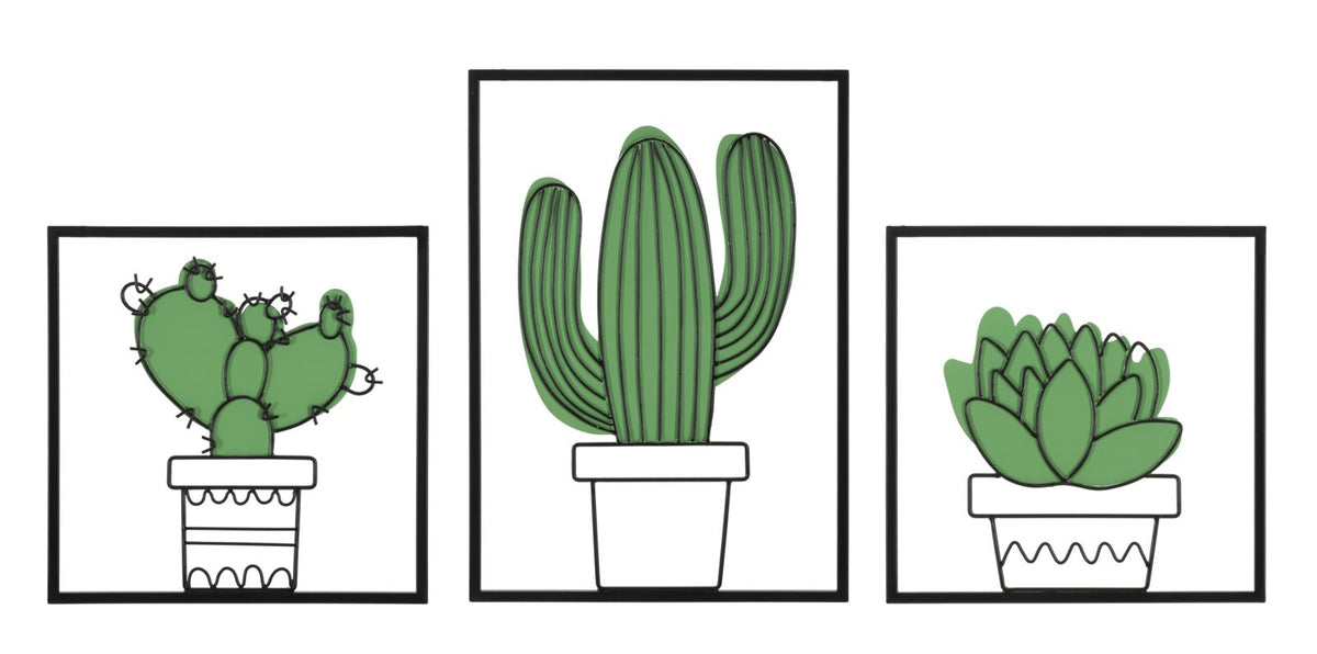 WALL PANEL CACTUS SET 3 PCS 33X1,3X46,5-33X1,3X33