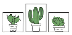 WALL PANEL CACTUS SET 3 PCS 33X1,3X46,5-33X1,3X33