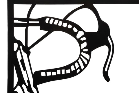 Panneau mural décoratif 3D vélo métal Noir ensemble de 3 pcs