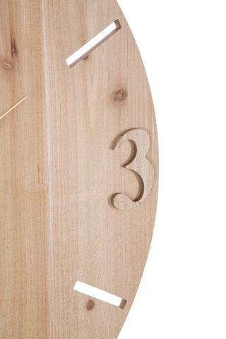 Horloge murale ronde métal et bois design rayons du soleil