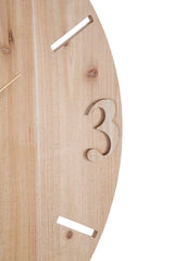 Horloge murale ronde métal et bois design rayons du soleil