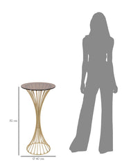 Table ronde Centur métal doré plateau verre fumé