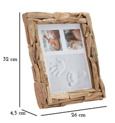 Cadre photo rectangulaire en bois naturel 20x25 cm