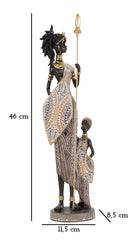 Statuette femme indigène avec lance et bouclier