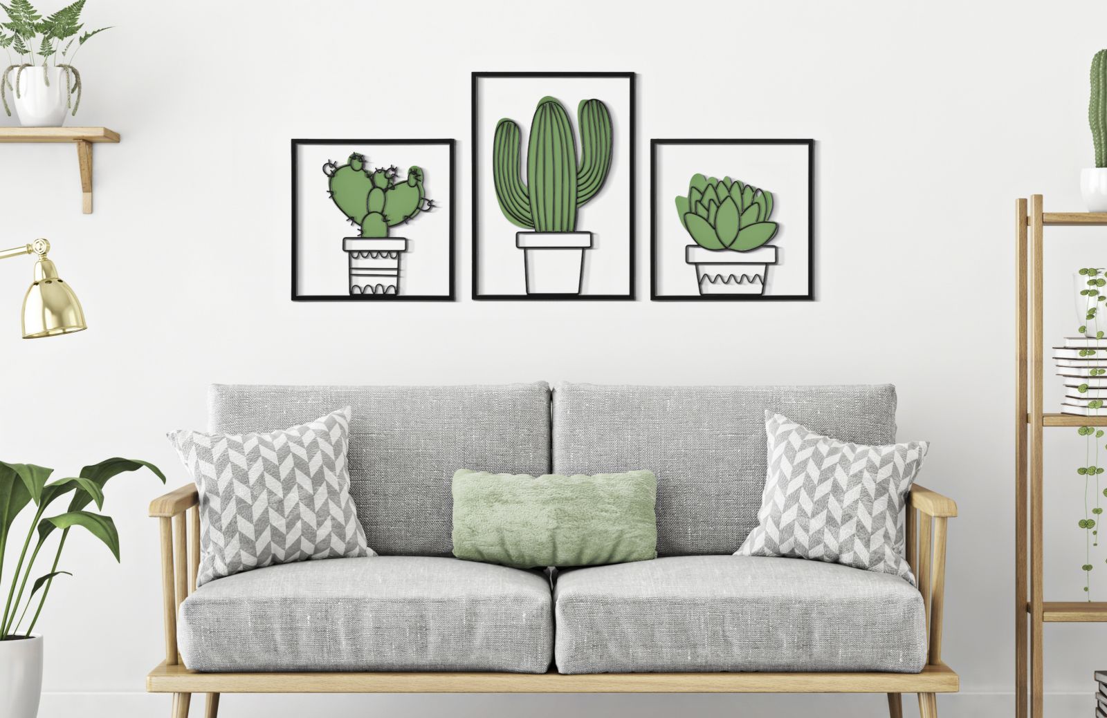 WALL PANEL CACTUS SET 3 PCS 33X1,3X46,5-33X1,3X33