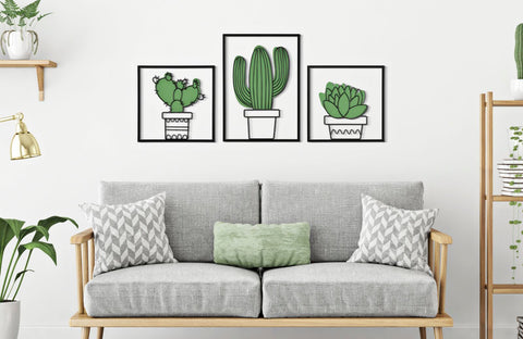 WALL PANEL CACTUS SET 3 PCS 33X1,3X46,5-33X1,3X33