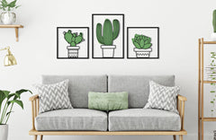 WALL PANEL CACTUS SET 3 PCS 33X1,3X46,5-33X1,3X33