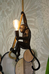 Lampe de plafond Singe en résine Noir