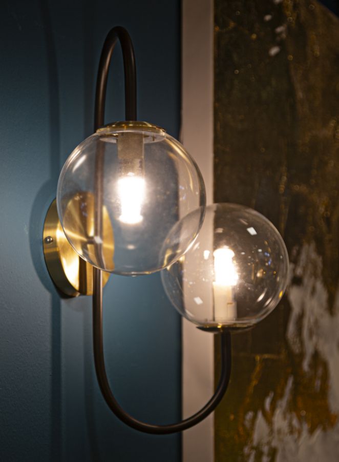 WALL LAMP IRON BLACK CM 36x24x45