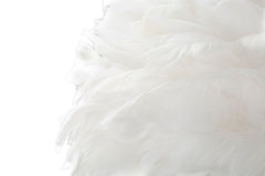 Lampe de sol Slim Métal doré Abat-jour en plumes Blanches