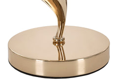 Lampe de table Slim métal doré abat-jour en plumes blanches