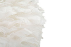 Lampe de table Slim métal doré abat-jour en plumes blanches