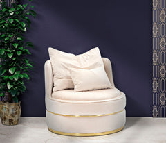 ARMCHAIR PARIS SPACE CREMA/GOLD CM Ø 84X72
