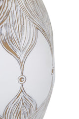 Lampe de table Athenes en Polyrésine et abat-jour en Tissu Beige