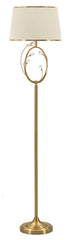 Lampe de sol métal doré abat-jour tissu beige