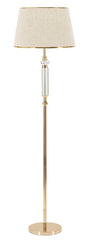 Lampadaire Praga Métal Doré Abat-jour Tissu Beige Bordure Dorée