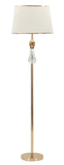 Lampe de sol Bratislava Métal Doré abat-jour Tissu Beige bordure Dorée