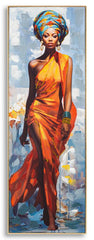 Peinture Daphné sur toile avec cadre en bois et métal doré