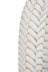 Lampe de table décorations florales en résine Abat-jour tissu Blanc