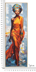 Peinture Daphné sur toile avec cadre en bois et métal doré