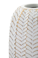 Vase en résine décoré feuilles
