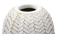 Vase en résine décoré feuilles