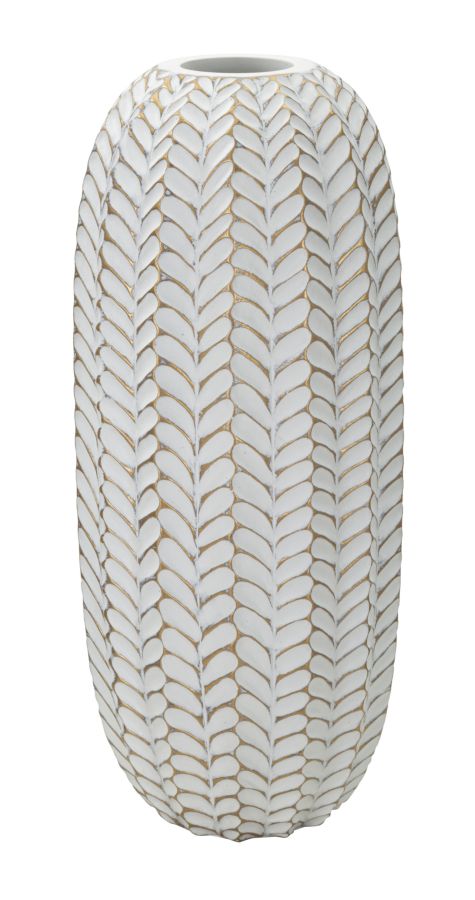 Vase décoratif en résine motifs feuilles