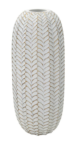 Vase décoratif en résine motifs feuilles