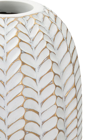 Vase décoratif en résine motifs feuilles
