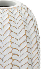 Vase décoratif en résine motifs feuilles