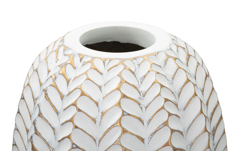 Vase décoratif en résine motifs feuilles