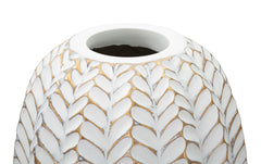 Vase décoratif en résine motifs feuilles