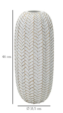 Vase décoratif en résine motifs feuilles