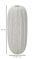 Vase décoratif en résine motifs feuilles