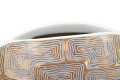 Vase résine décor géométrique