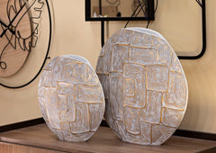 Vase résine décor géométrique