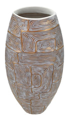 Vase en résine décoré de formes géométriques