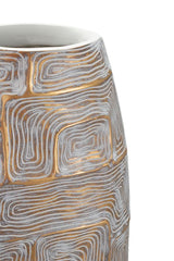 Vase en résine décoré de formes géométriques