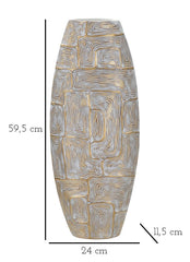 Vase en résine décoré de formes géométriques