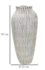 Vase en résine décoré sculptures géométriques et linéaires