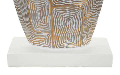 Lámpara de mesa de resina Eclips Tower pantalla de tela Beige