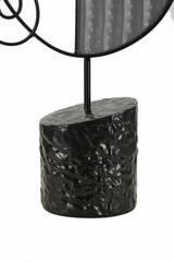Sculpture visage cubiste métal et MDF base ronde