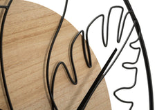 Horloge murale ronde métal et bois