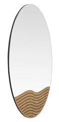 Miroir mural rond bois naturel