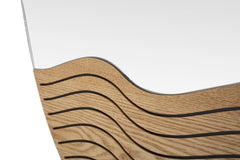 Miroir mural rond bois naturel