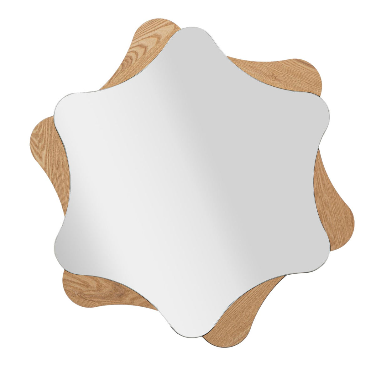 Espejo de pared Estrella de madera