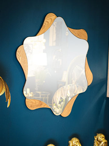 Espejo de pared Estrella de madera