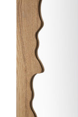 Miroir mural rectangulaire décorations ondulées en bois naturel