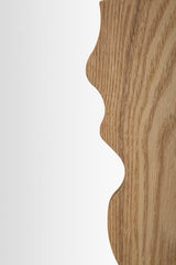 Miroir mural rectangulaire décorations ondulées en bois naturel